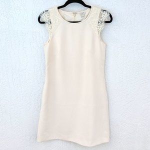 J. Crew Cream Ivory Lace Cap Sleeve Sheath Dress